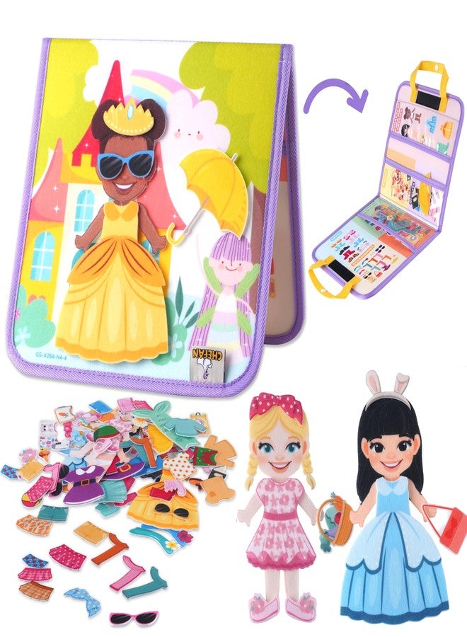 CHEFAN Felt Dress-Up Dolls Set,Pretend Play Dress Up Game with Felt Board, Outfit and Accessory Pieces,Perfect for Little Girls 3+ - Image 1